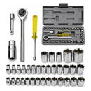 Kit Chave Soquete Catraca Reversível - 40 Peças Aço Cromado